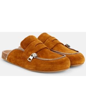 JW Anderson Biker Suede Mules - Brown