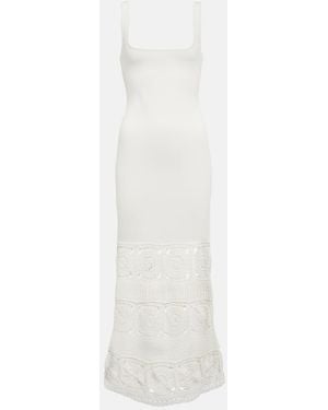 Rebecca Vallance Romina Crochet-Trimmed Midi Dress - White