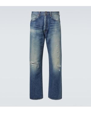 Visvim Social Sculpture 01 Distressed Straight Jeans - Blue
