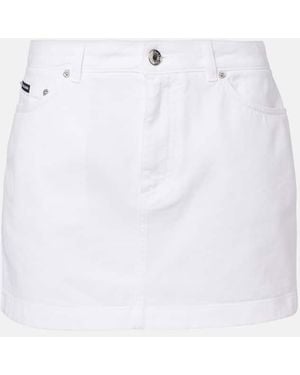 Dolce & Gabbana Denim Miniskirt - White