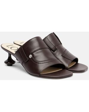 Loewe Toy Panta 45 Leather Mules - Brown