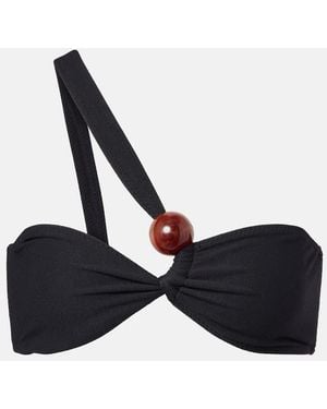 SAME Marble Gathered Bikini Top - Black