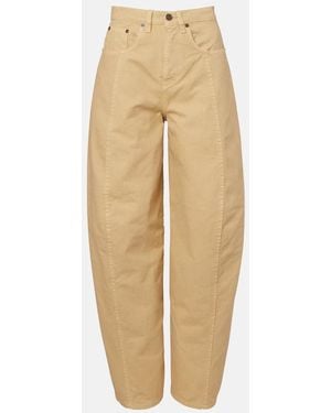 Victoria Beckham High-Rise Barrel-Leg Jeans - Natural