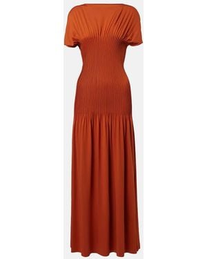 TOTEME Pleated Jersey Maxi Dress - Red
