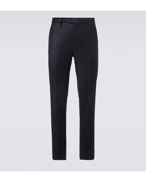 Loro Piana Carlo Wool And Cashmere Straight Pants - Blue