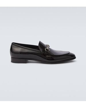 Gucci Horsebit Patent Leather Loafers - Black