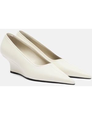 TOTEME Leather Wedges - White