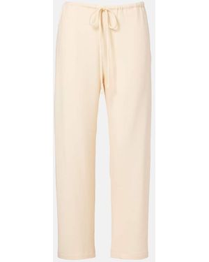 Leset Lauren Jersey Straight Pants - Natural