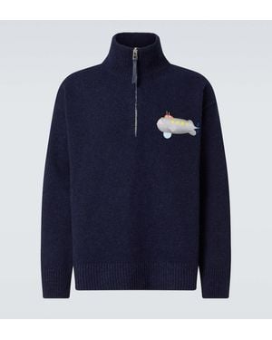 Loewe X Suna Fujita Submarine Half-Zip Sweater - Blue