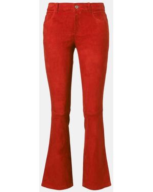 Stouls Dean 22 Low-Rise Suede Flared Pants