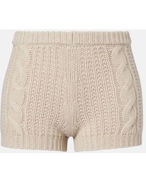Magda Butrym Cable-Knit Cashmere Shorts - Natural