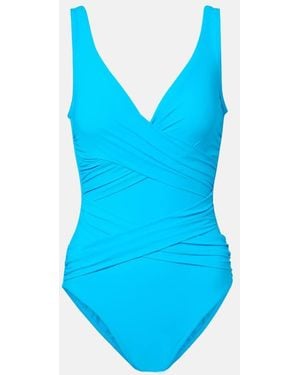 Karla Colletto Basics Draped Swimsuit - Blue