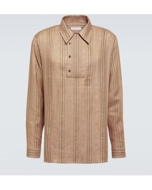 Loro Piana Shinano Striped Linen Shirt - Natural