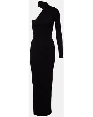 Courreges One-Shoulder Crepe Maxi Dress - Black