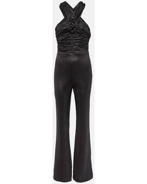 ROTATE BIRGER CHRISTENSEN Off-Shoulder Jersey Jumpsuit - Black