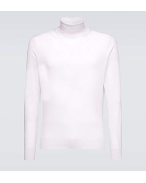 ZEGNA Cashseta Cashmere And Silk Turtleneck Top - White