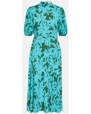 Diane von Furstenberg Nella Floral-print Crepe Midi Dress - Blue