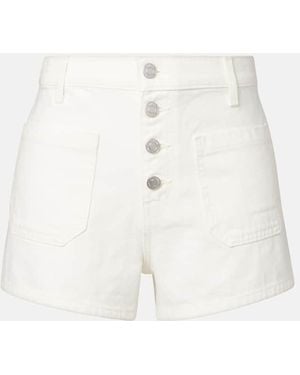Nili Lotan Harley High-Rise Denim Shorts - White