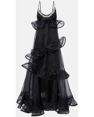 Zimmermann Cappuccino Organza Dawning Skirt in Natural