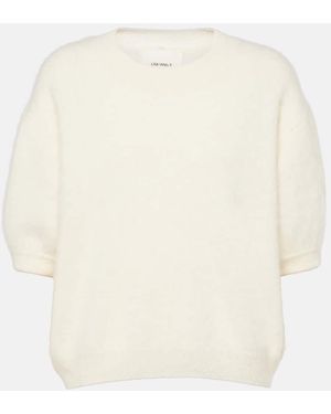 Lisa Yang Juniper Brushed Cashmere Top - White