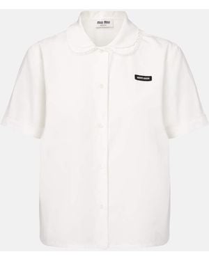 Miu Miu Cotton And Linen Poplin Shirt - White