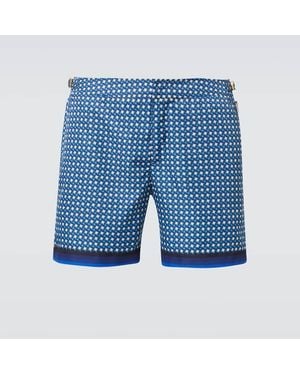 Orlebar Brown Bulldog Printed Swim Trunks - Blue