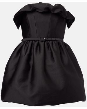 Roland Mouret Ruffled Draped Strapless Minidress - Black