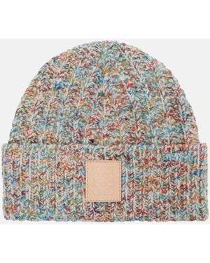 Loewe Logo Wool And Cashmere-Blend Beanie - Multicolour