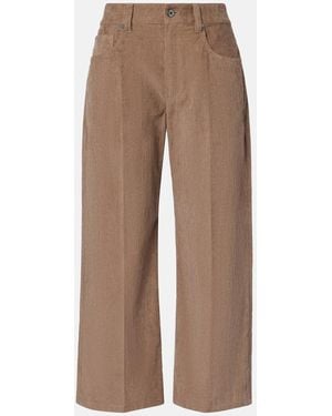Brunello Cucinelli Monili Cotton Corduroy Straight Pants - Brown