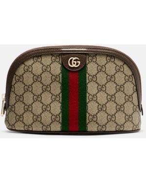 Gucci Ophidia Small Leather-Trimmed Makeup Bag - Green