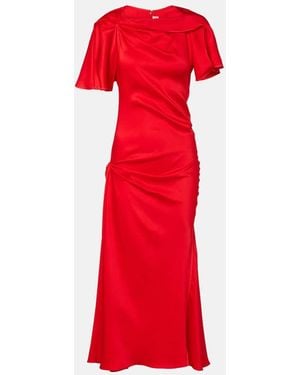 Victoria Beckham Draped Gathered Midi Dress