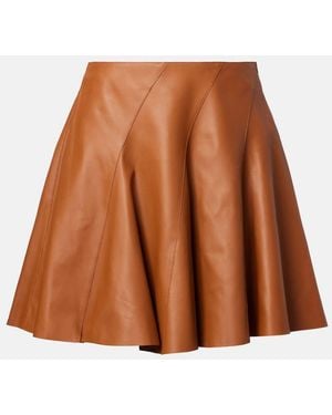 Ralph Lauren Leather Miniskirt - Brown