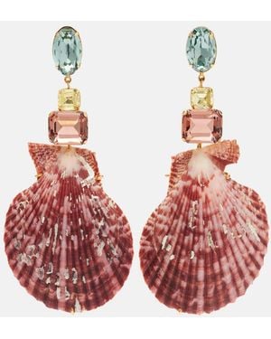 Jennifer Behr Calabria Embellished Drop Earrings - Red