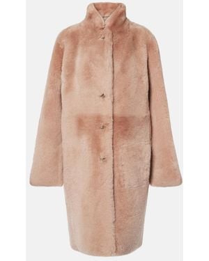 JOSEPH Britanny Reversible Shearling And Leather Coat - Natural