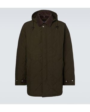 Comme des Garçons Corduroy-Trimmed Quilted Hooded Jacket - Green