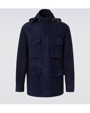 Tom Ford Suede Field Jacket - Blue