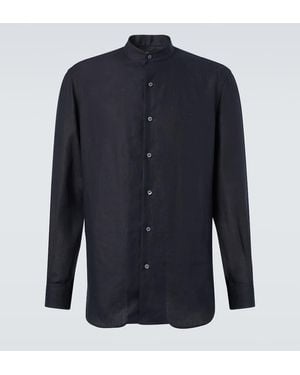 Loro Piana Elia Flax Shirt - Blue