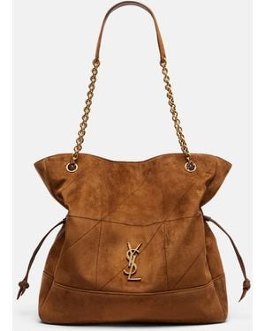 Saint Laurent Jamie Shopping Suede Tote Bag - Brown
