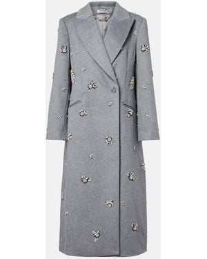 Jonathan Simkhai Gianni Embellished Wool-Blend Coat - Grey