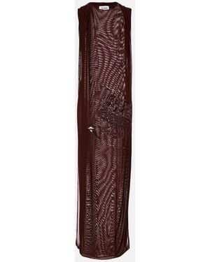 Jean Paul Gaultier Sequined Tulle Maxi Dress - Purple