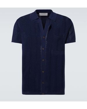 King & Tuckfield Knitted Wool Shirt - Blue