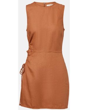 SIR. D'Orsay Linen Minidress - Brown