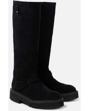 Robert Clergerie Colby Suede Knee-High Boots - Black