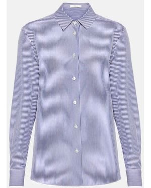 The Row Sadie Striped Cotton Poplin Shirt - Blue