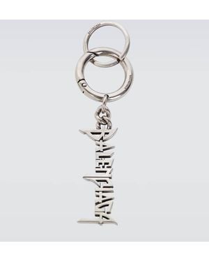 Balenciaga Typo Logo Keychain - Metallic