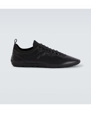 Giorgio Armani Leather Sneakers - Black