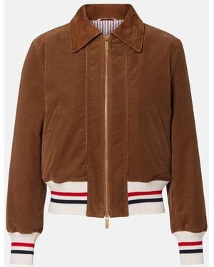 Thom Browne Wale Cotton Corduroy Down Jacket - Brown
