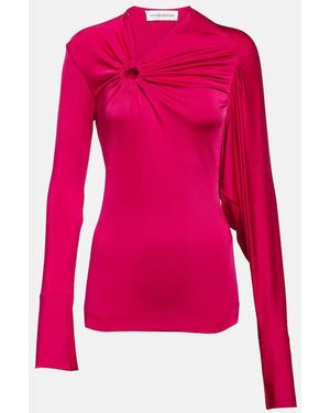 Victoria Beckham Gathered Jersey Top - Pink