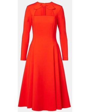 Oscar de la Renta Cutout Wool-Blend Cocktail Dress - Red