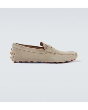 Tod's Gommino Bubble Suede Driving Shoes - White